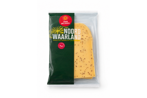 Sliced young matured cumin cheese
